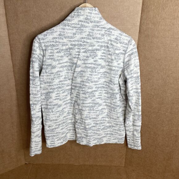 Zyia Active Sweatshirt Women SIZE Small Ivory Gray Long Sleeve Full Zip Collared - Picture 2 of 8